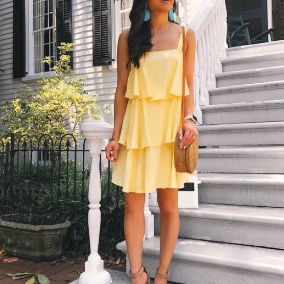 BP Nordstrom Yellow Tiered Dress - Picture 4 of 6